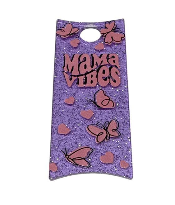 Mama vibes Tumbler glitter plate cover