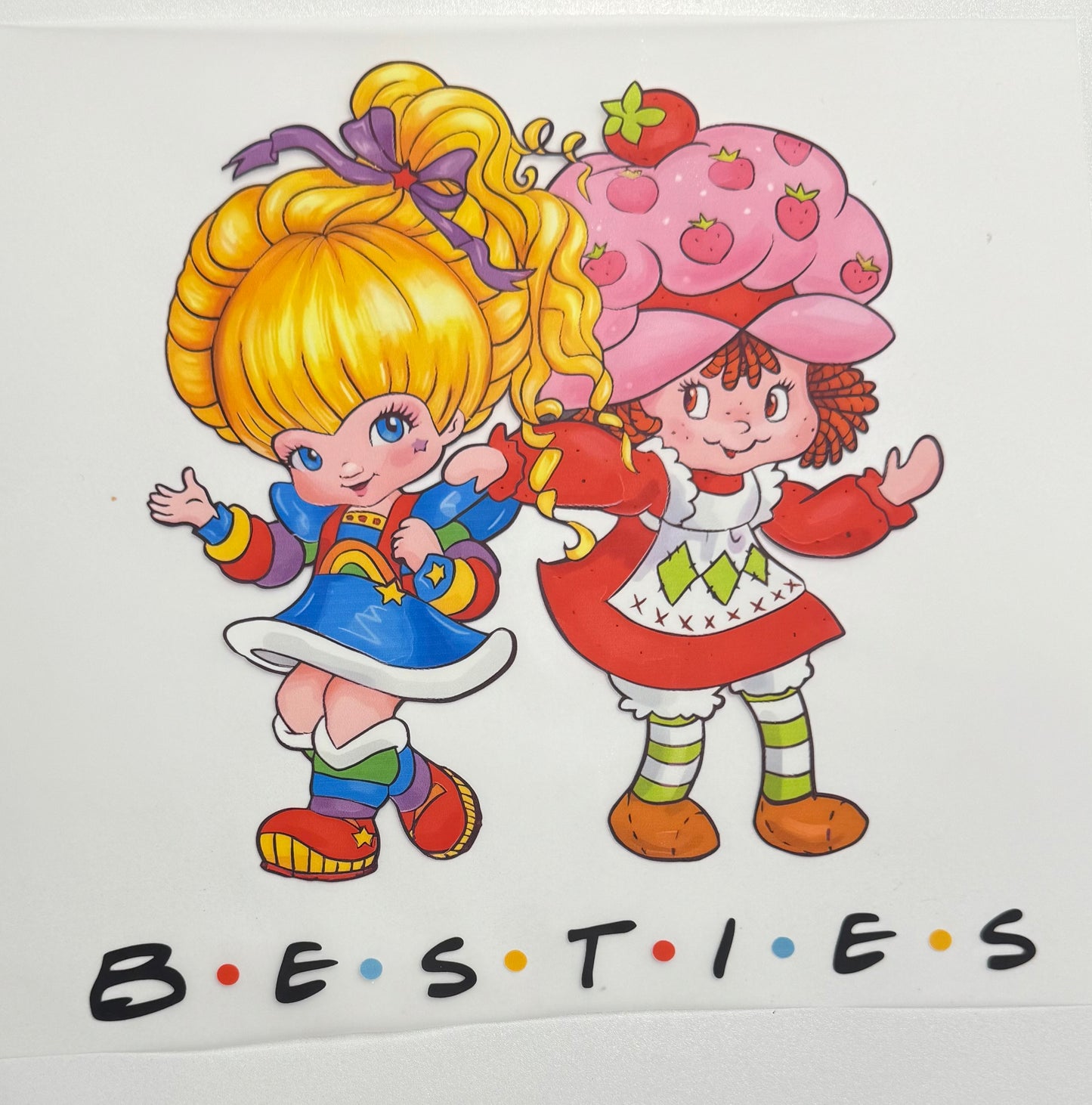 Besties Strawberry Shortcake & Rainbow Brite DTF Heat Transfer