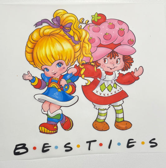 Besties Strawberry Shortcake & Rainbow Brite DTF Heat Transfer