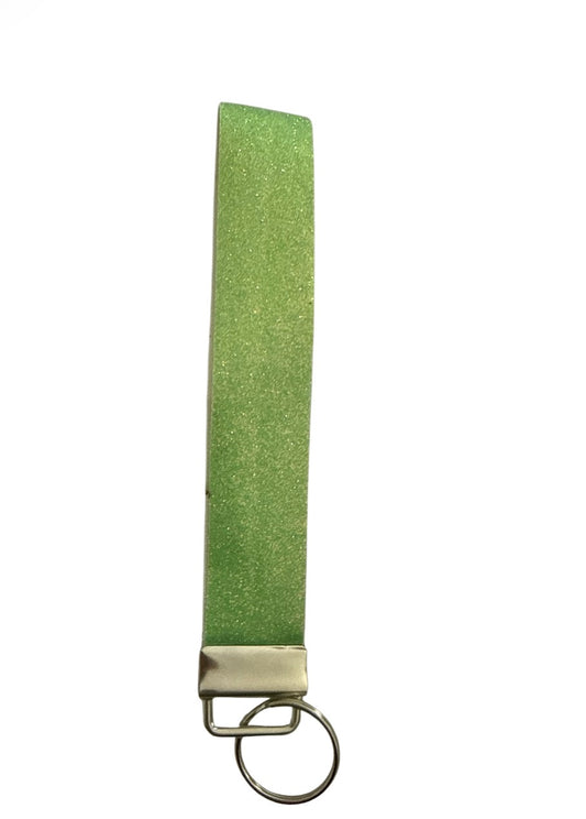 Lime glitter Keychain/ Key fob holder Wristlet