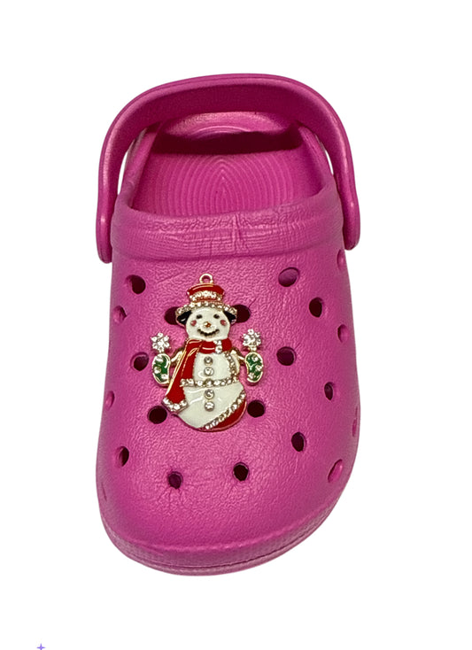Snowman Christmas metal Shoe Charm