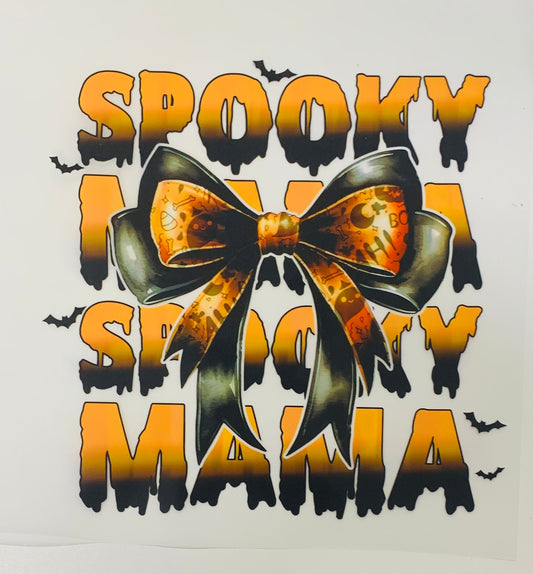 Spooky mama bow DTF Heat Transfer