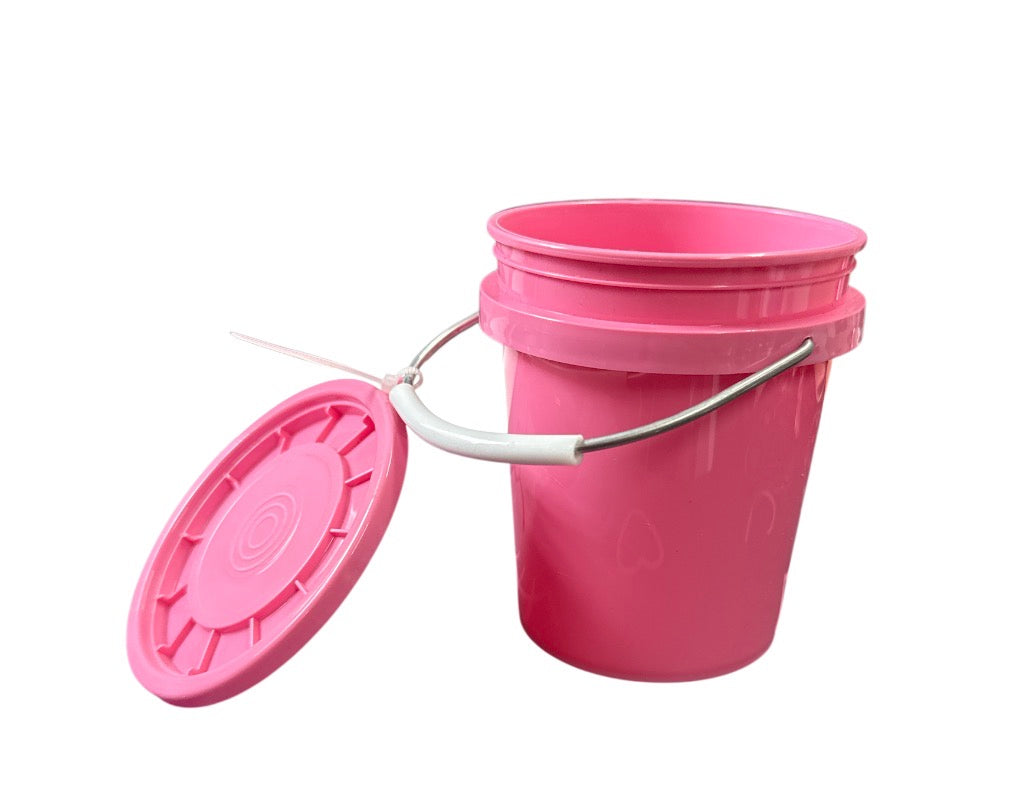 Cute small pink buckets with lid food safe