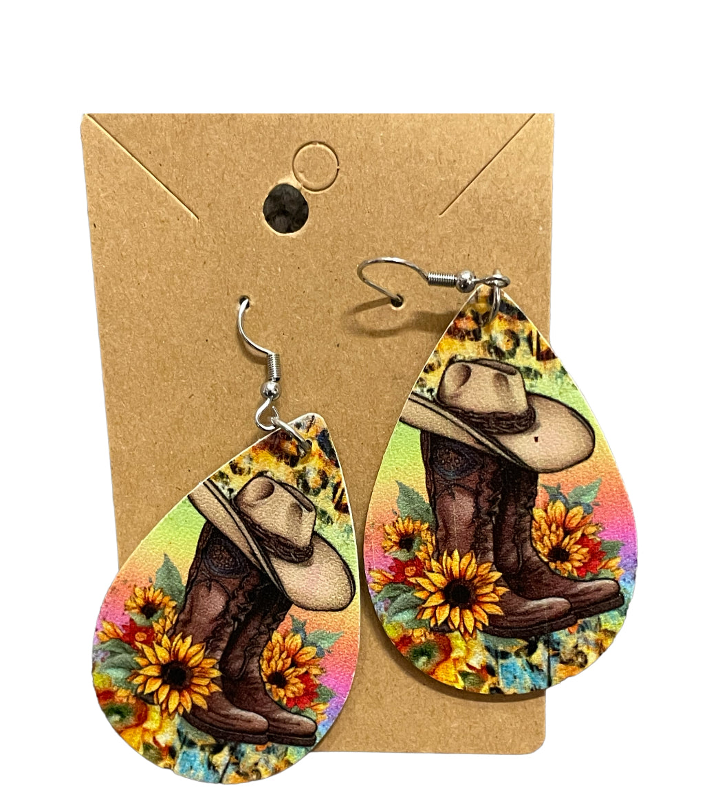 Boots cowboy hat Earrings