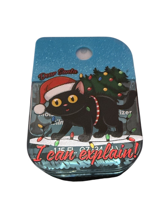 Christmas cat Blue glitter ocean breeze hand sanitizer