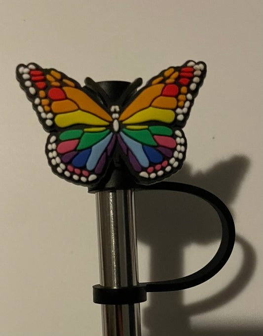 Rainbow Butterfly Straw Topper