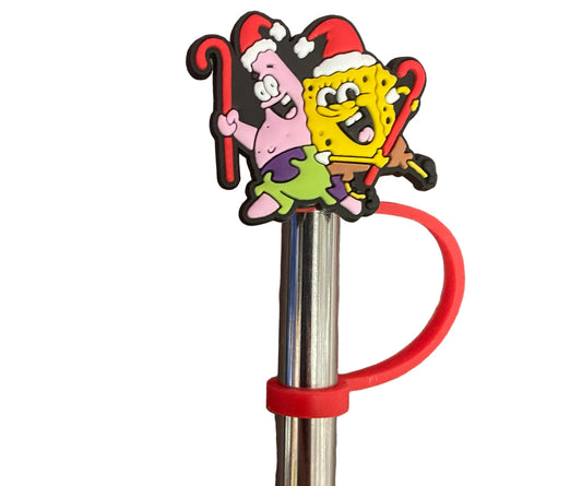 Spongebob & Patrick Christmas Straw Topper