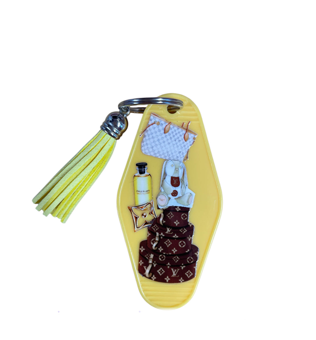 Lv yellow tassel Motel Keychain