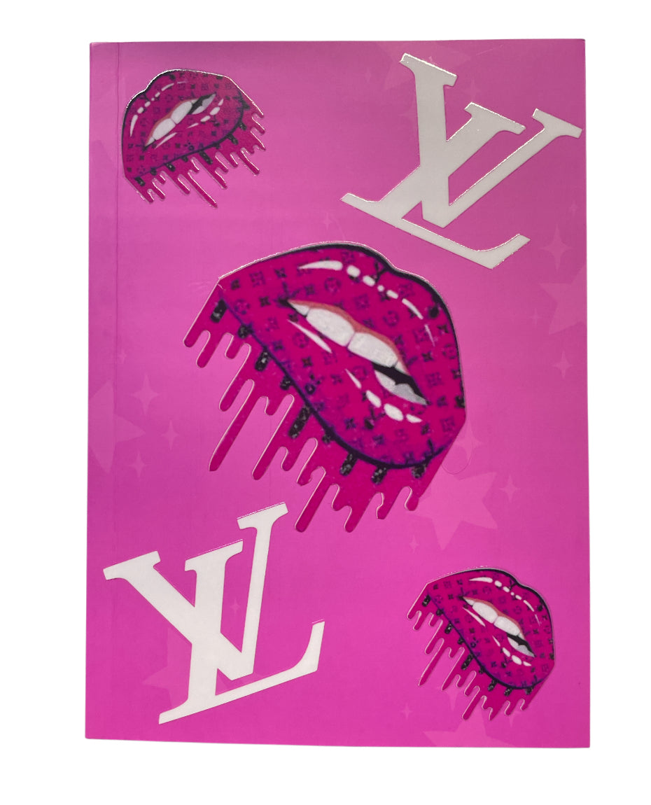 lv white lips pink Notebook