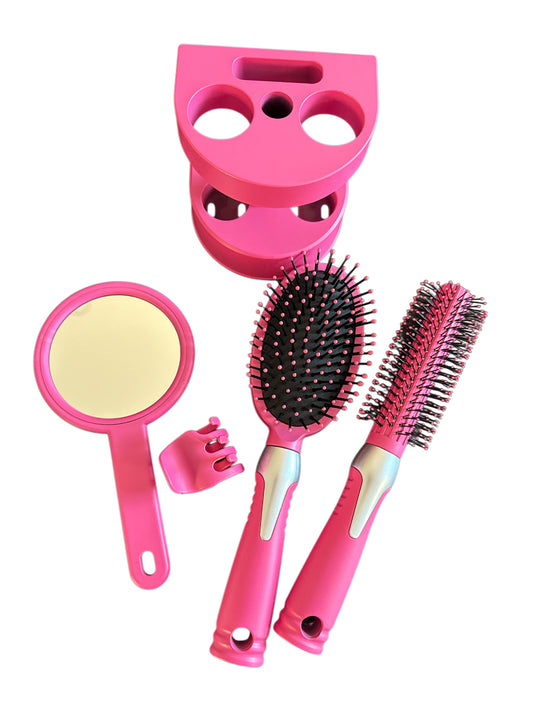 Pink hair brush set