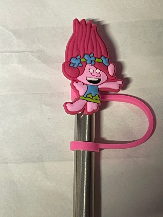 Pink troll Straw Topper