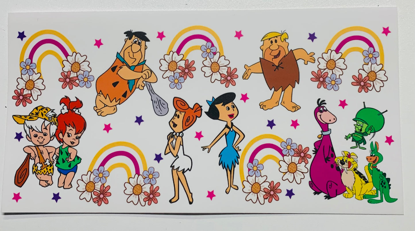 Flintstones Flowers and Rainbows Cup Transfer