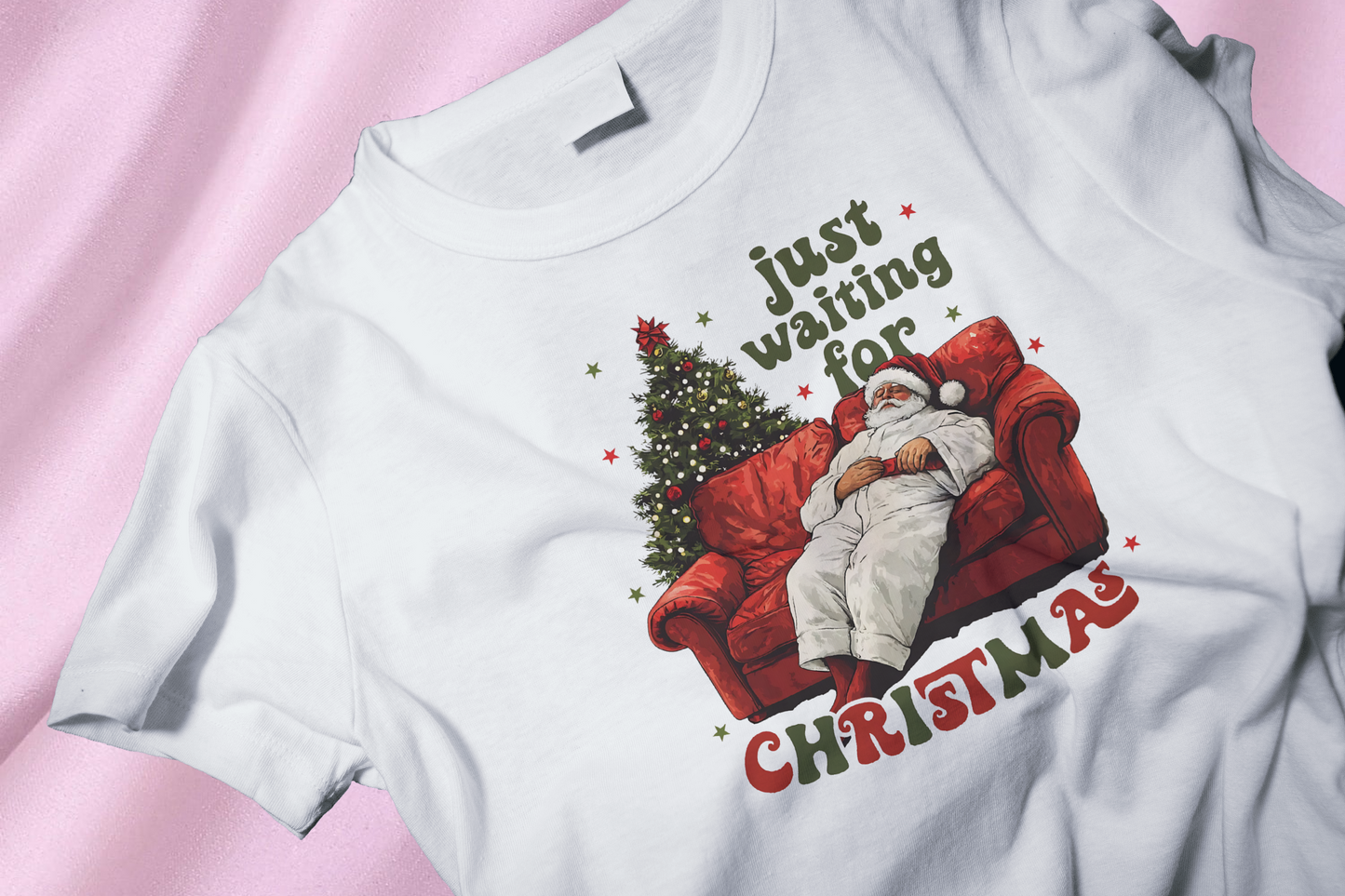 Santa robe couch DTF Heat Transfer