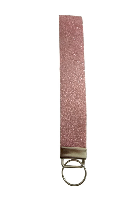Pink glitter  Keychain/ Key fob holder Wristlet