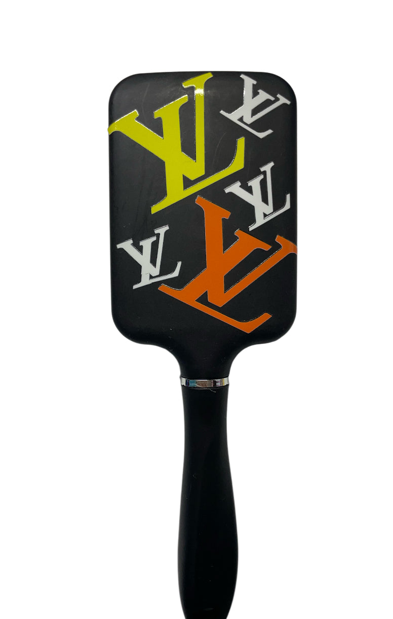 Lv drip brush black yellow orange lv