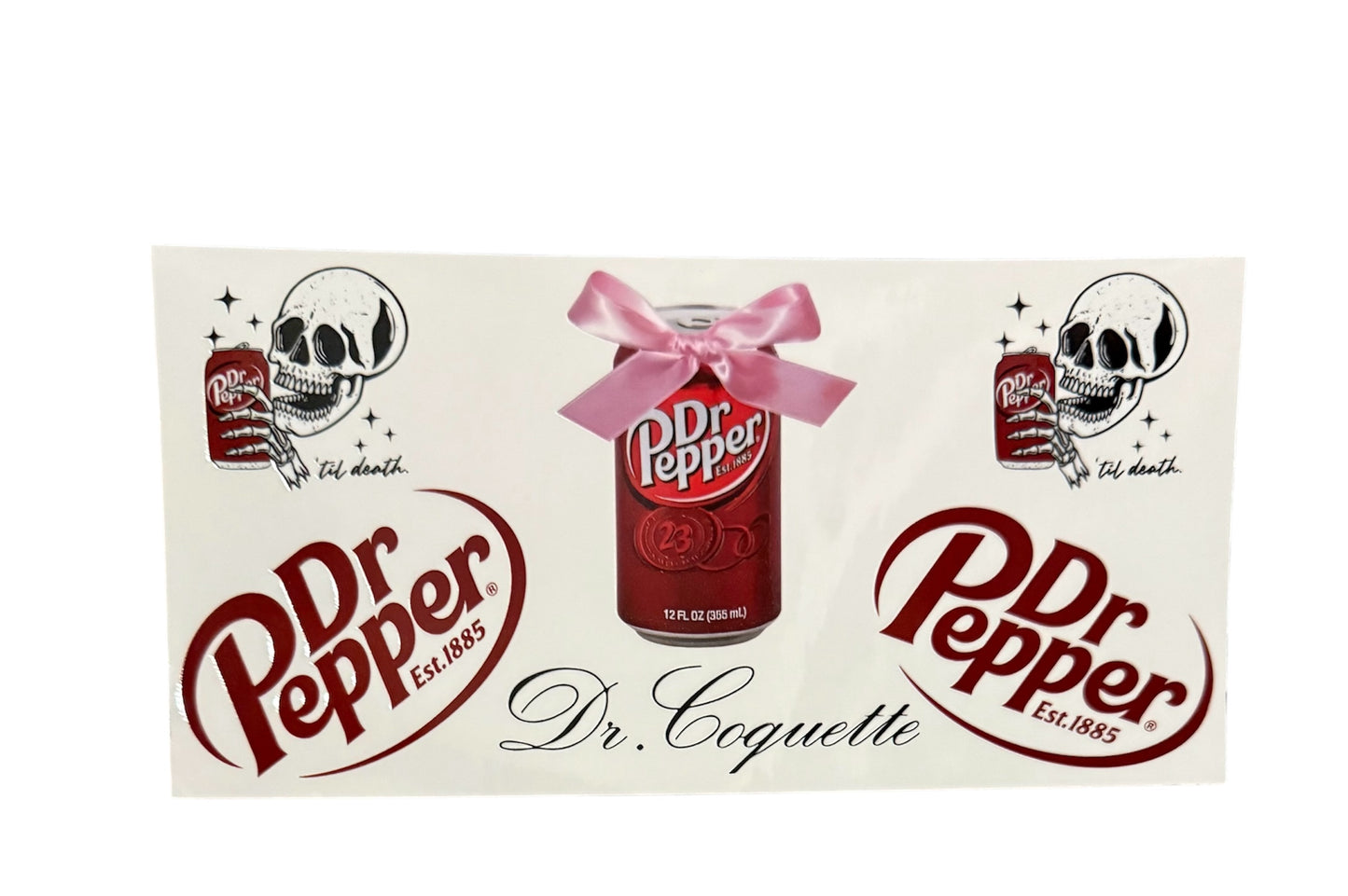 Dr Pepper can with bow Cup Transfer