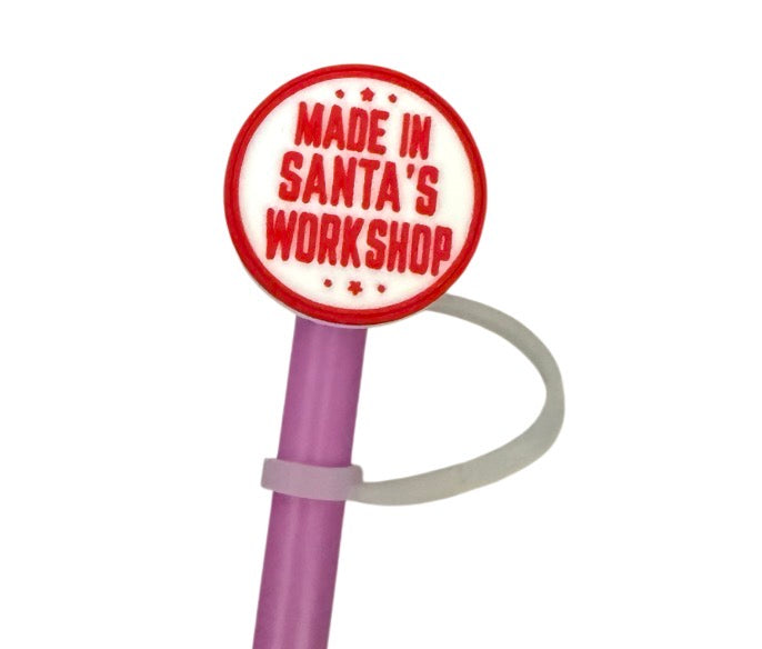 Made in Santa’s workshop Christmas Straw  Topper