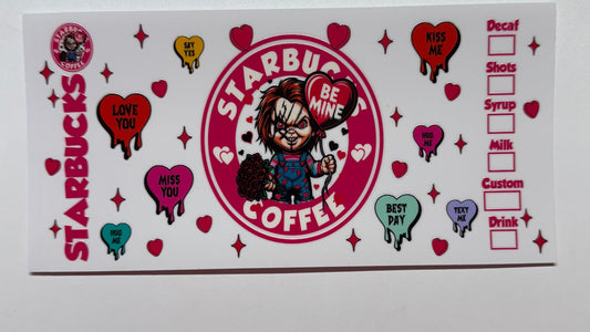 Chucky Starbucks Coffee Be Mine Cup Transfer