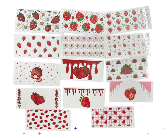Strawberries 14 bundle small decal