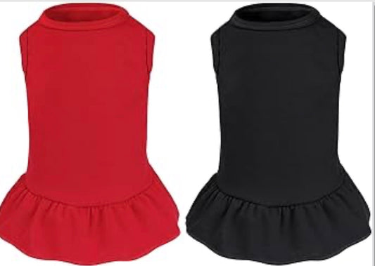 Custom dog dress red or black