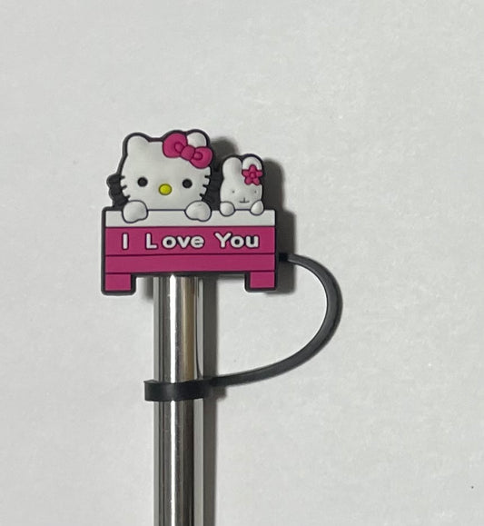 I Love You Hello  kitty Straw Topper