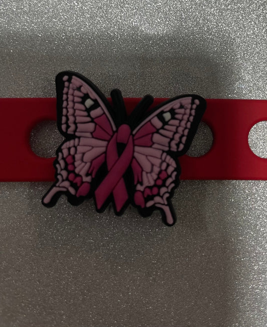 Pink butterfly Shoe Charm