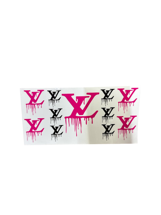 Lv drip black & pink Cup Transfer