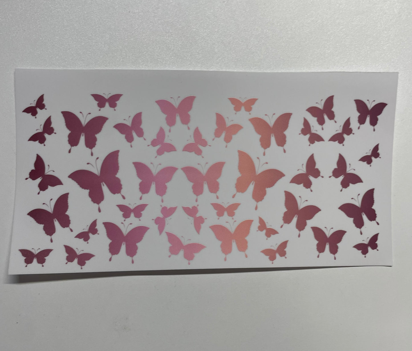 Fade pink butterfly Cup Transfer