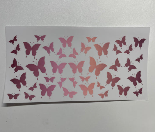 Fade pink butterfly Cup Transfer