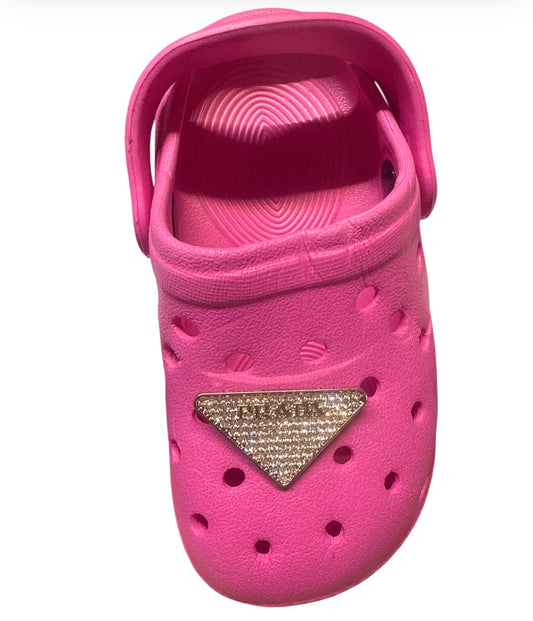 Prada diamonds silver metal Shoe Charm