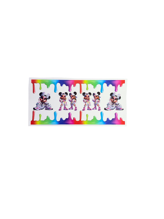 Minnie Mouse Colorful Outfit Double Drip UV Cup Transfer
