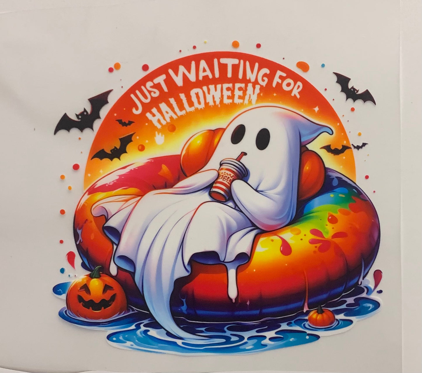 Just waiting for Halloween strip cup DTF Heat Transfer