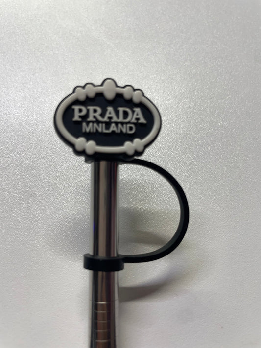 Prada mnland black white Straw Topper