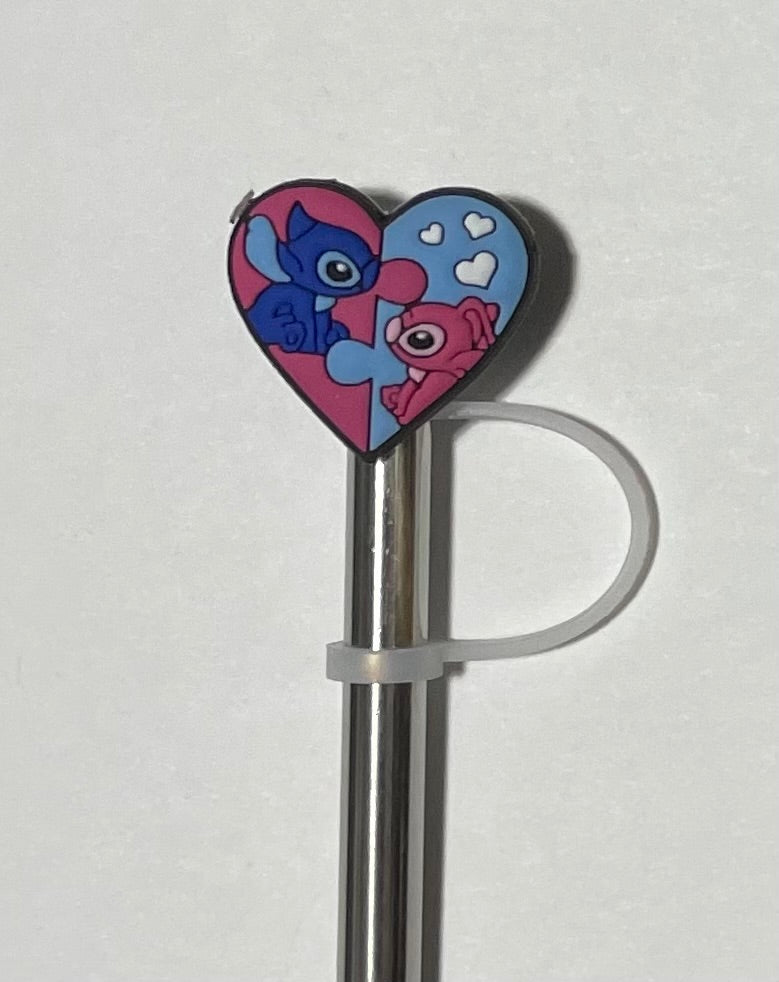 Stitch Puzzle Heart Straw Topper