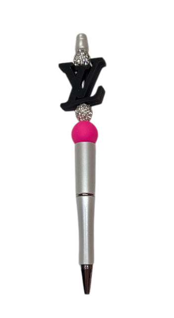 Lv black/pink silver Beaded pen