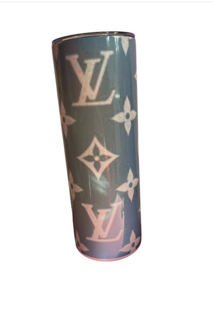 Lv demin blue white bottom Tumbler