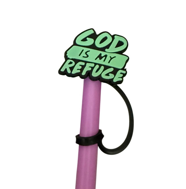 God is my refuge Straw  Topper