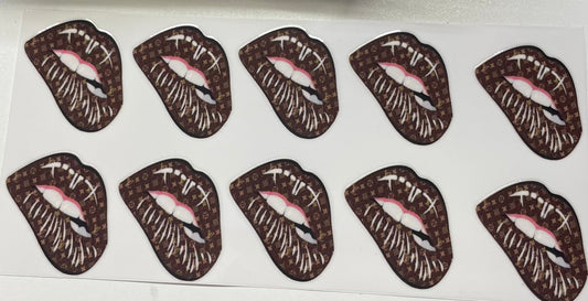 Brown lv lips Cup Transfer