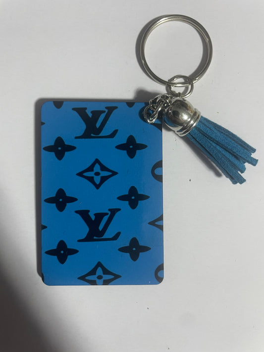 Blue LV Keychain