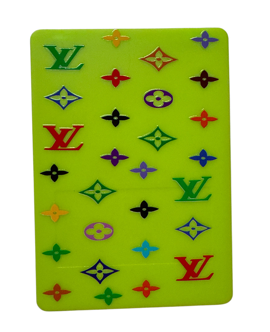 Lv green colorful mirror with makeup brushes