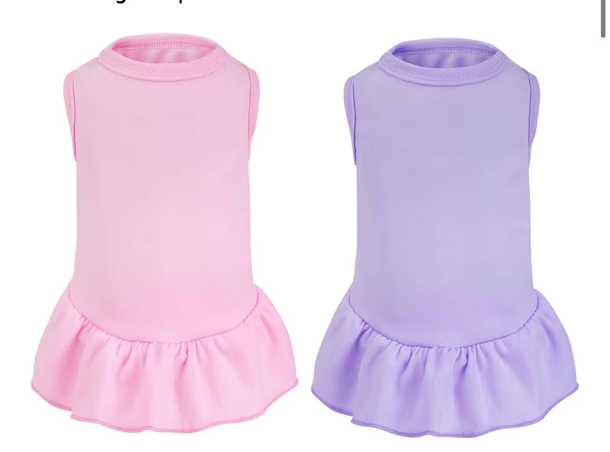 Custom dog dress pink or purple