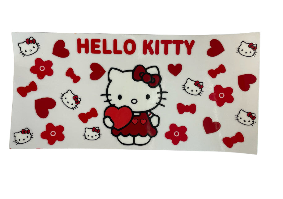 Hello kitty holding heart Cup Transfer