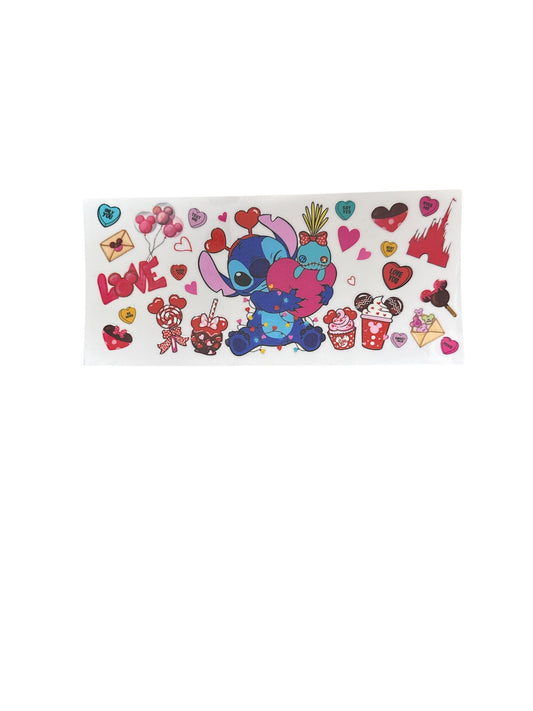 Stitch and Doll Heart Cup Transfer