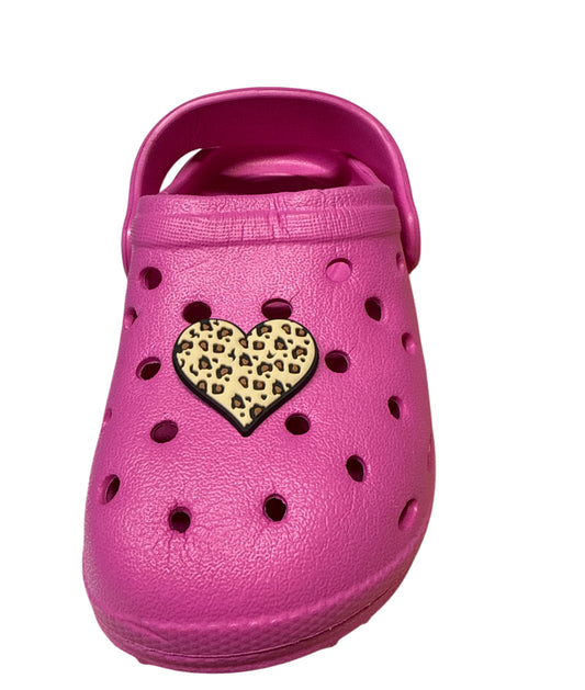 Heart cheetah Shoe Charm