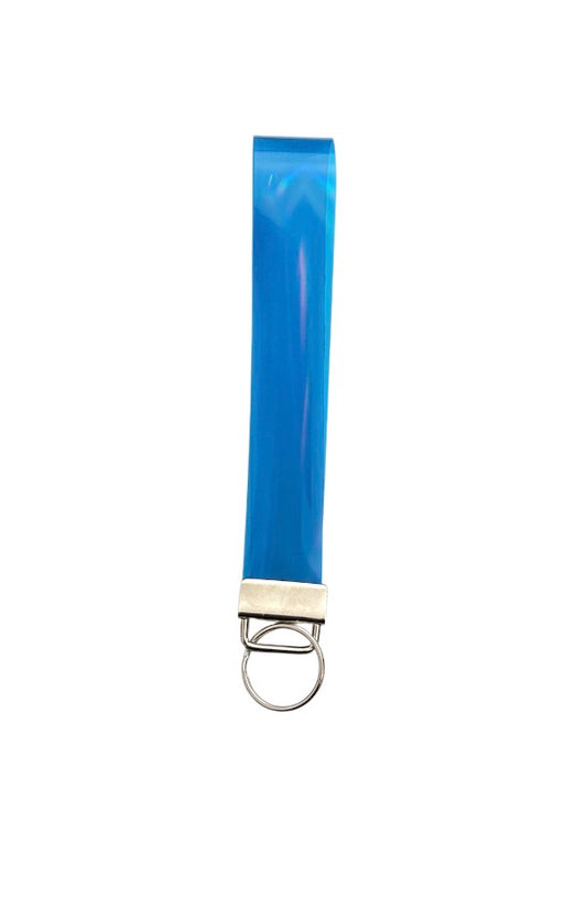 Clear blue  Keychain/ Key fob holder Wristlet