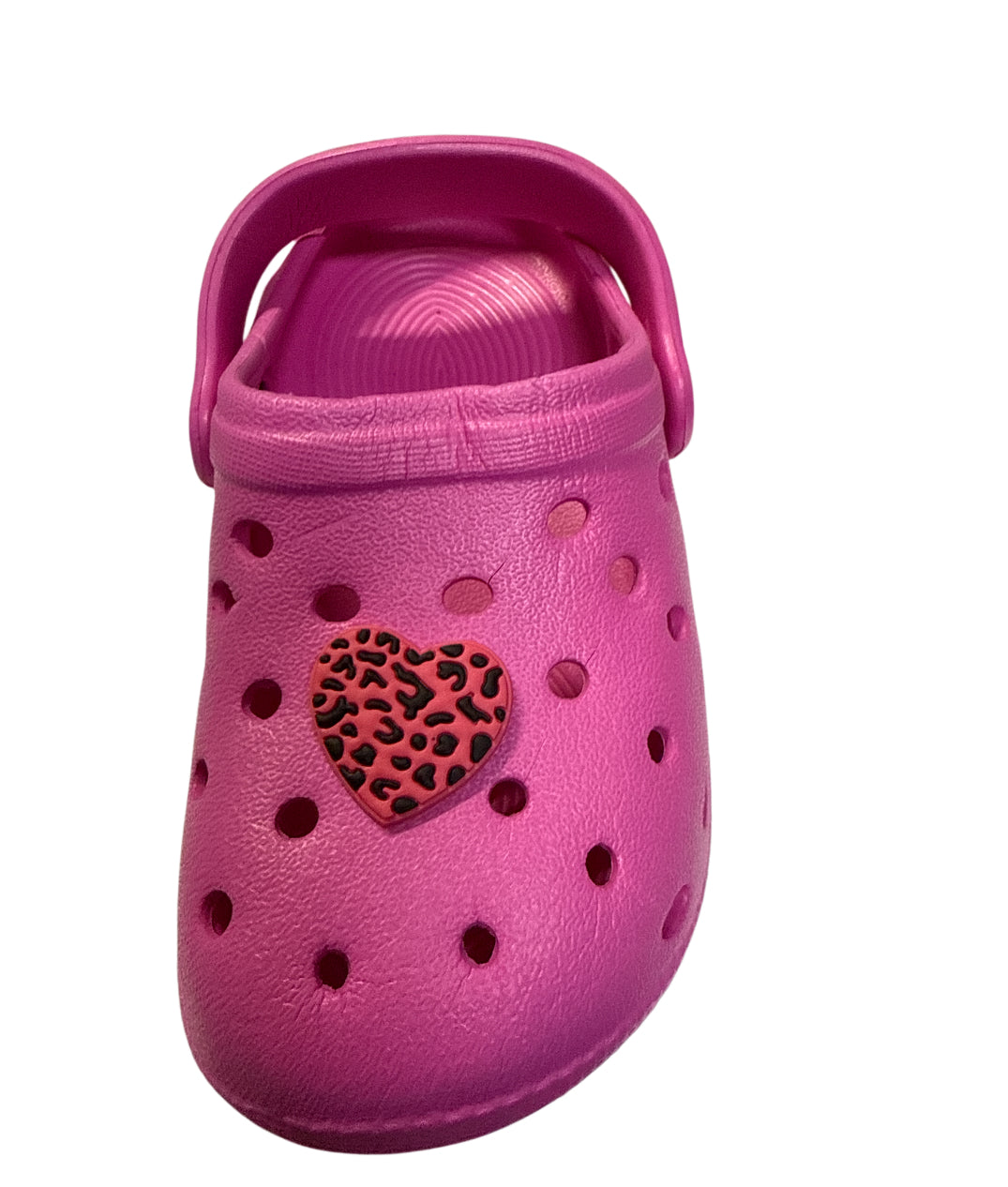 Cheetah pink  heart Shoe Charm