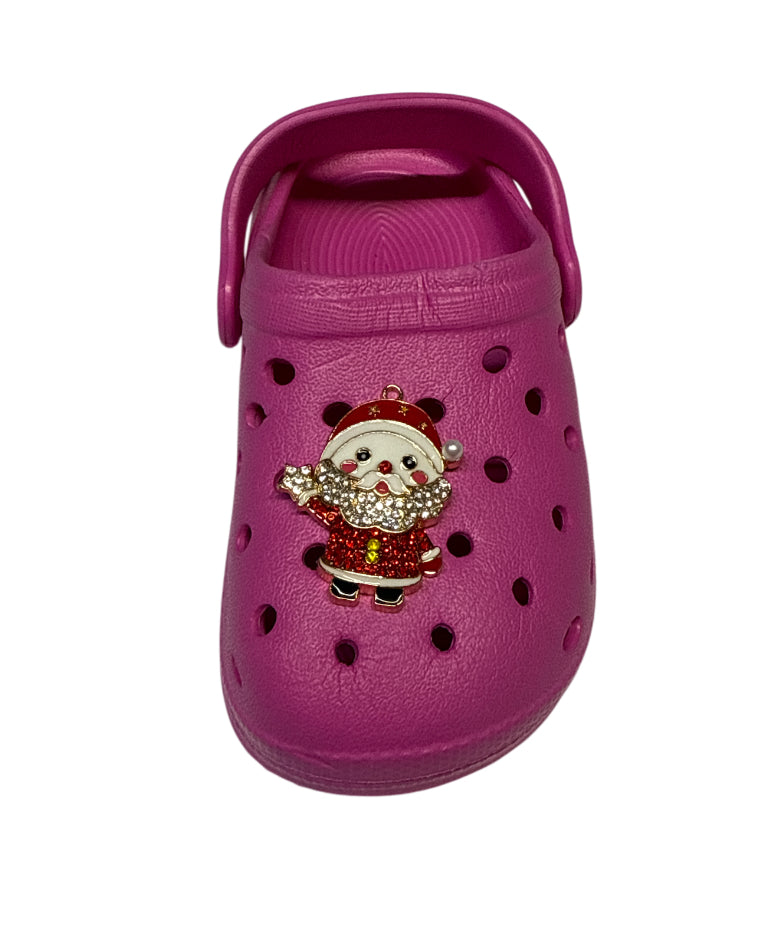 Santa Claus Christmas metal Shoe Charm