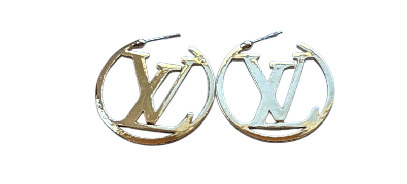 Lv 3.5cm dupe earrings circle gold  #10