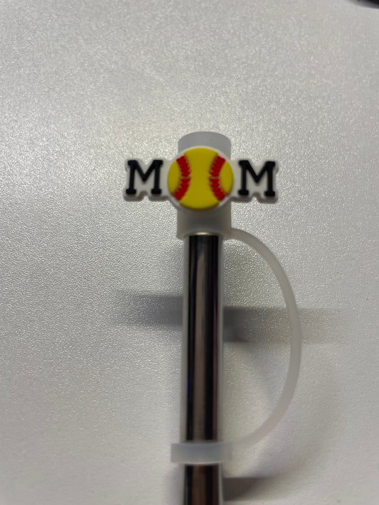 Mom softball Straw Topper