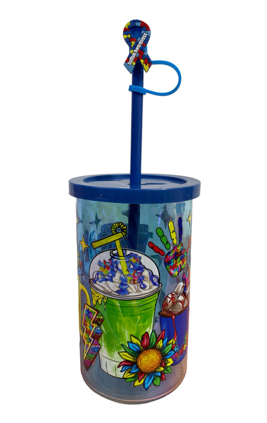 Autism glass cup